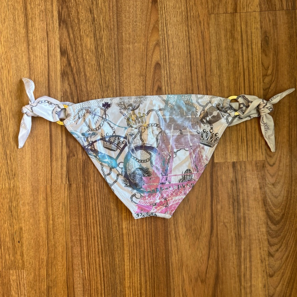 CHRISTIAN AUDIGIER Ed Hardy Vintage Y2K White Pink Blue Paris Bike Bikini Set - Picture 11 of 15